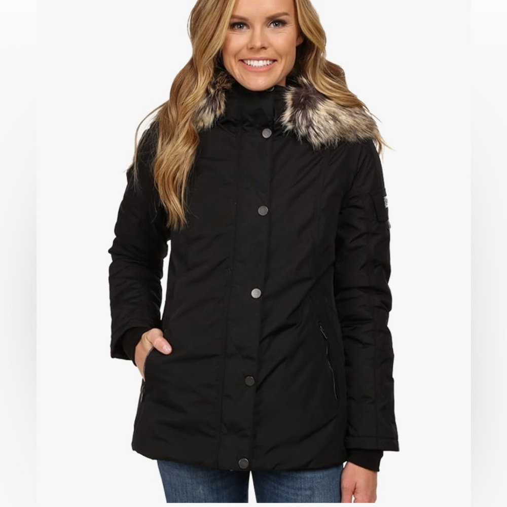 OBERMEYER Black Parka Fur-Trimmed hooded Ski Payge Jacket